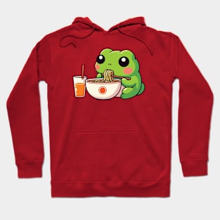 Cute Frog Eating Ramen Hoodie